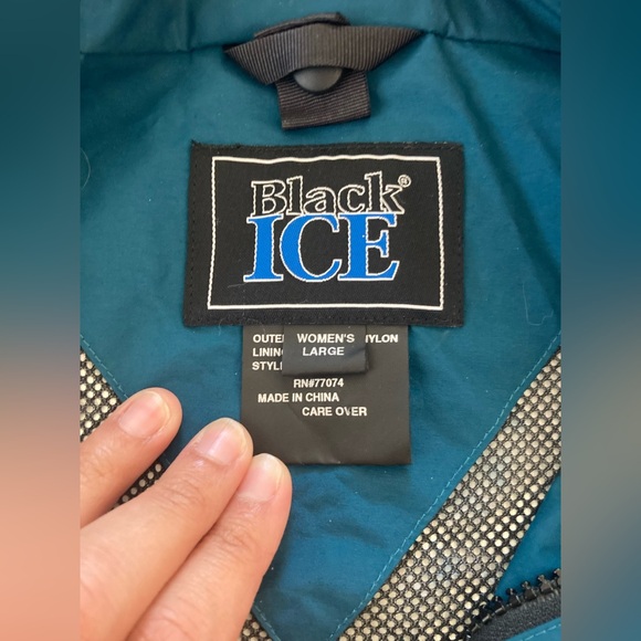 VTG Black Ice Taupe Teal Jacket Windbreaker Gorpcore Outdoors Fisherman Granola - Picture 8 of 10